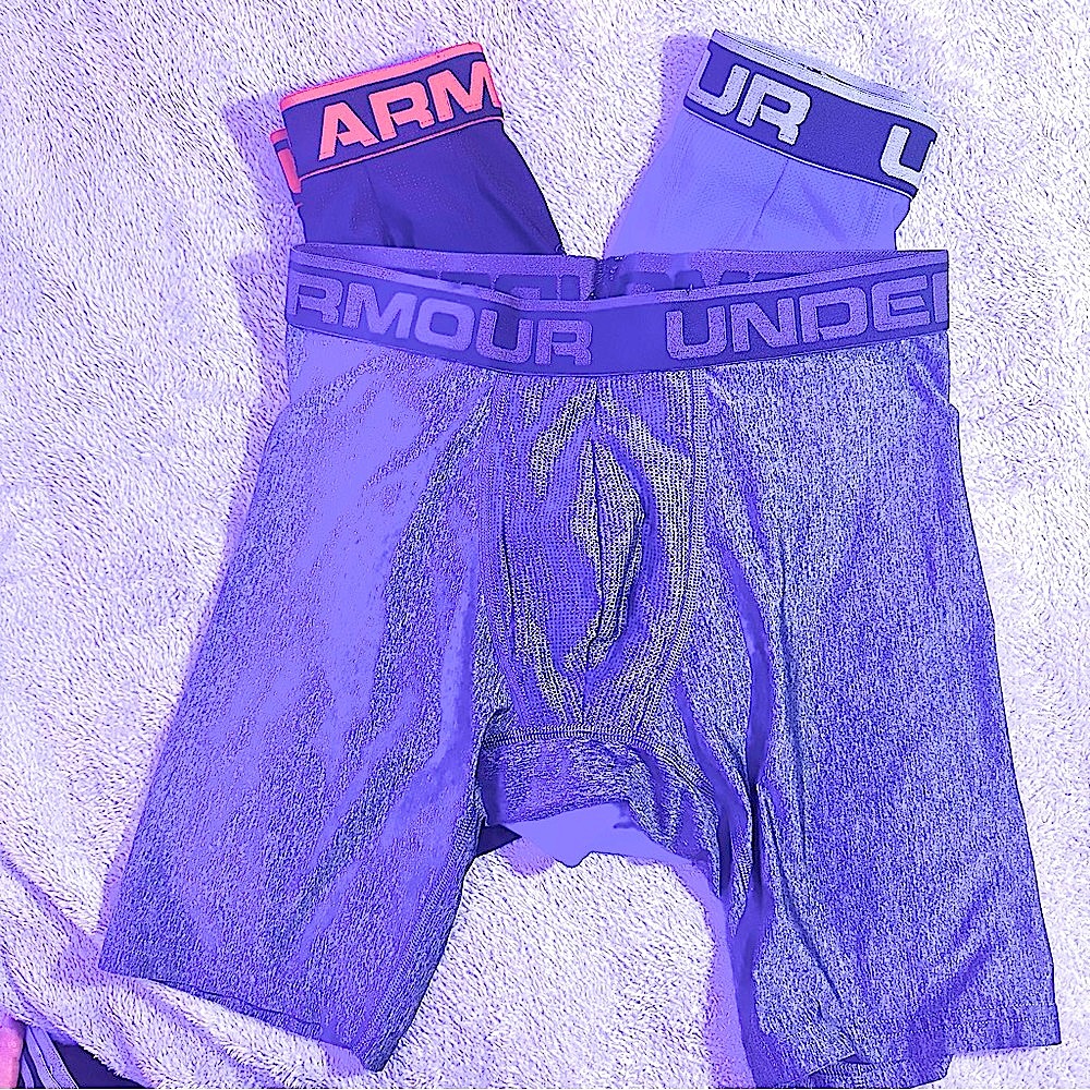 Bundle of 3 pairs of Under Armour boxer briefs size S/P/P Like new gray,blue,blk